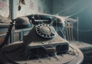 landline-phone-dust-spiderwebs-ai